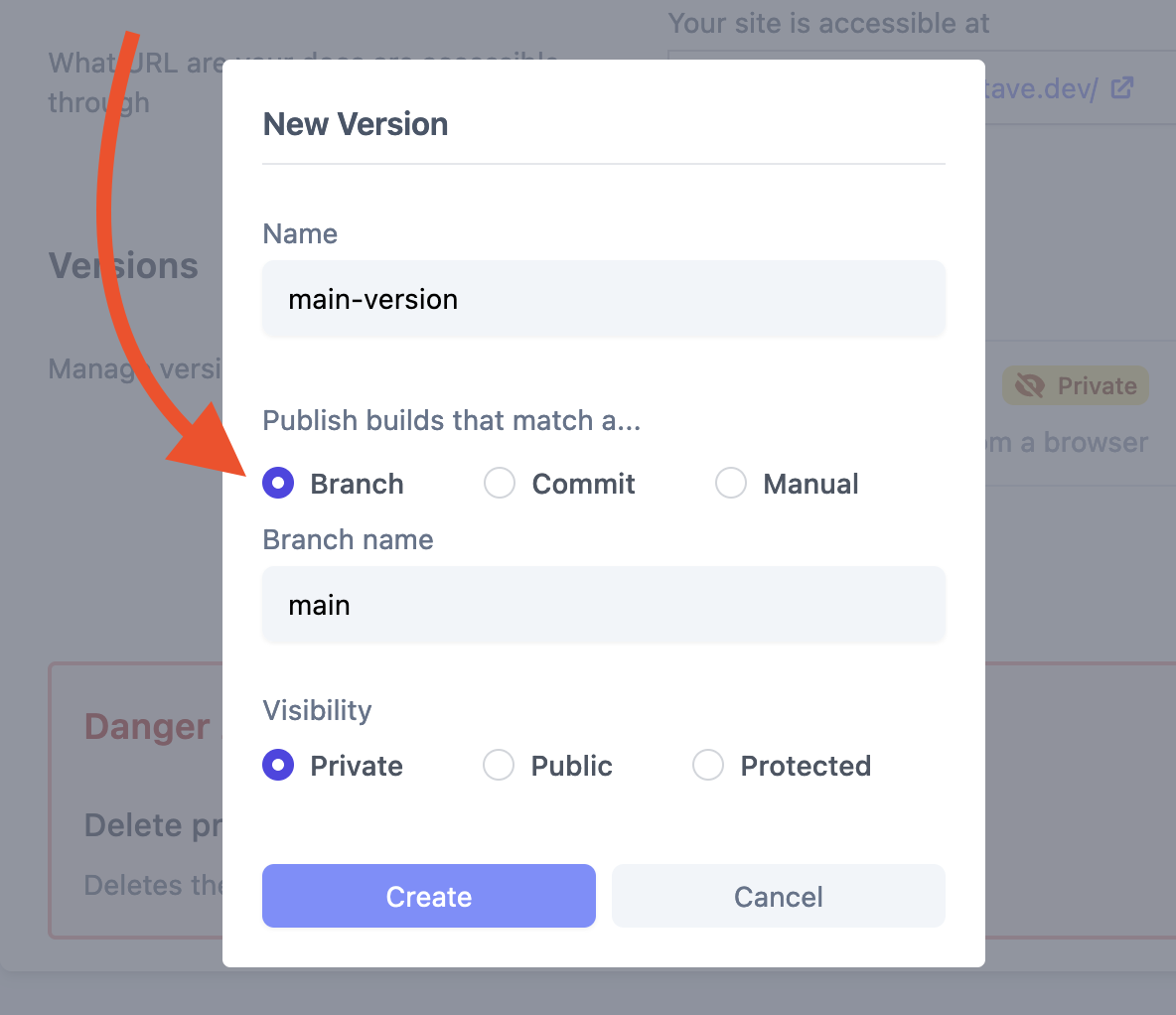 Set version to follow Git branch