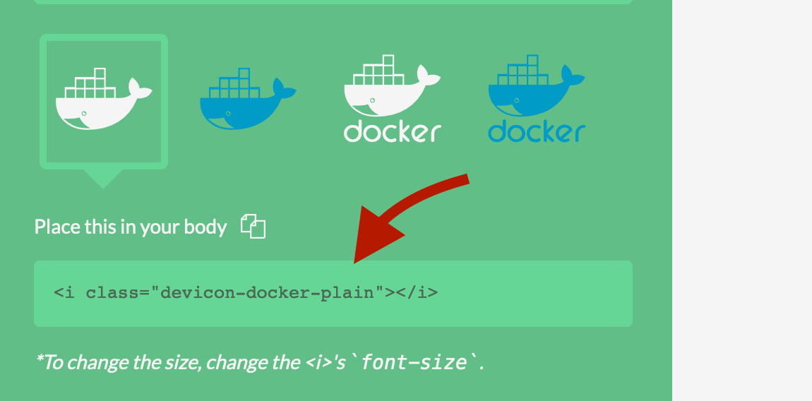 Finding the Devicon icon name