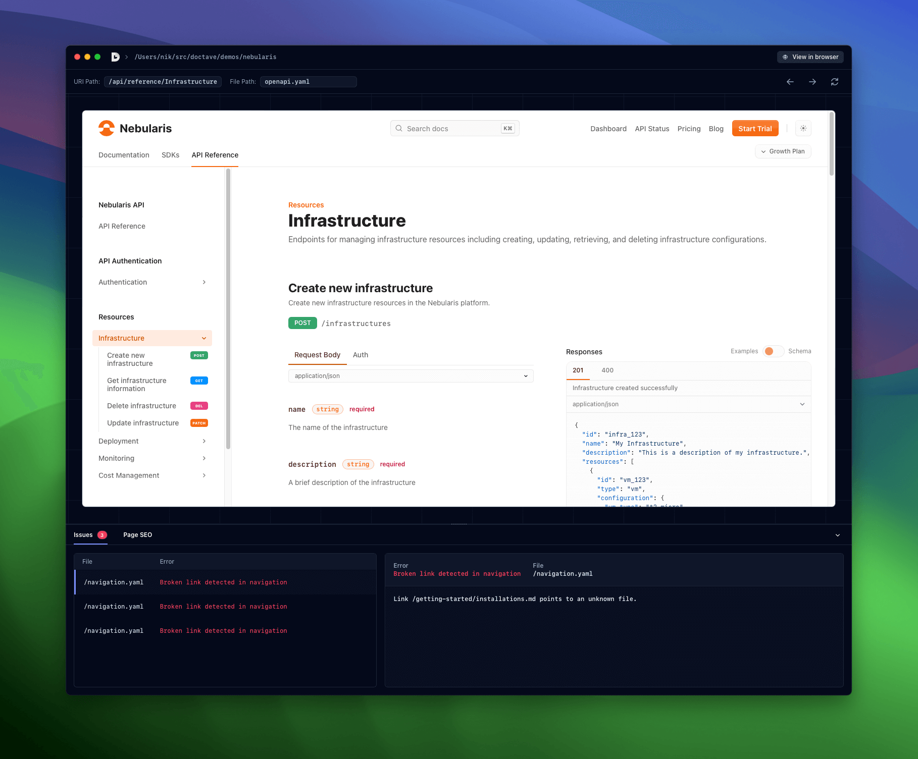 The Doctave desktop app
