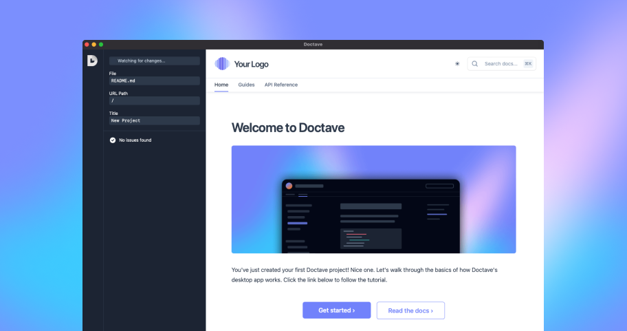 screenshot of the Doctave starter project