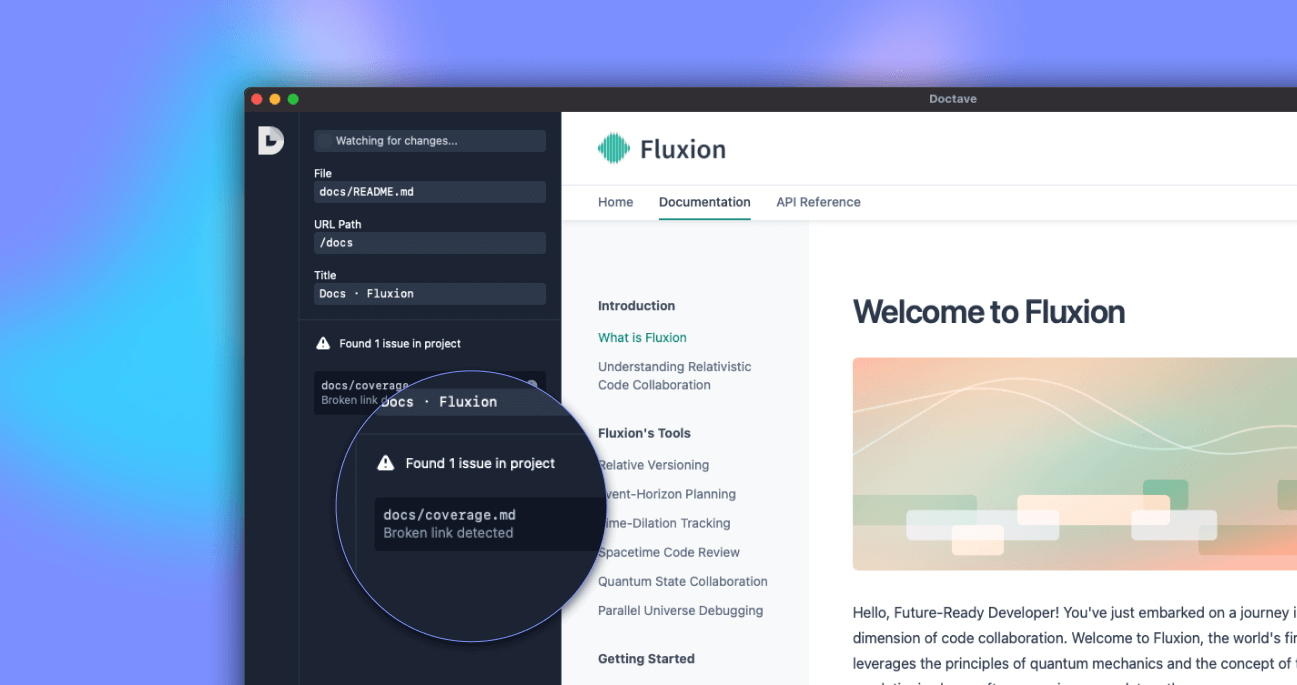 The Doctave desktop app
