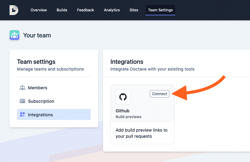 Enabling the GitHub preview link integration