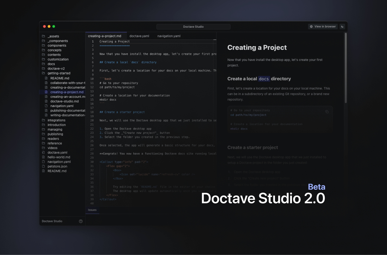 Doctave Studio 2.0 beta