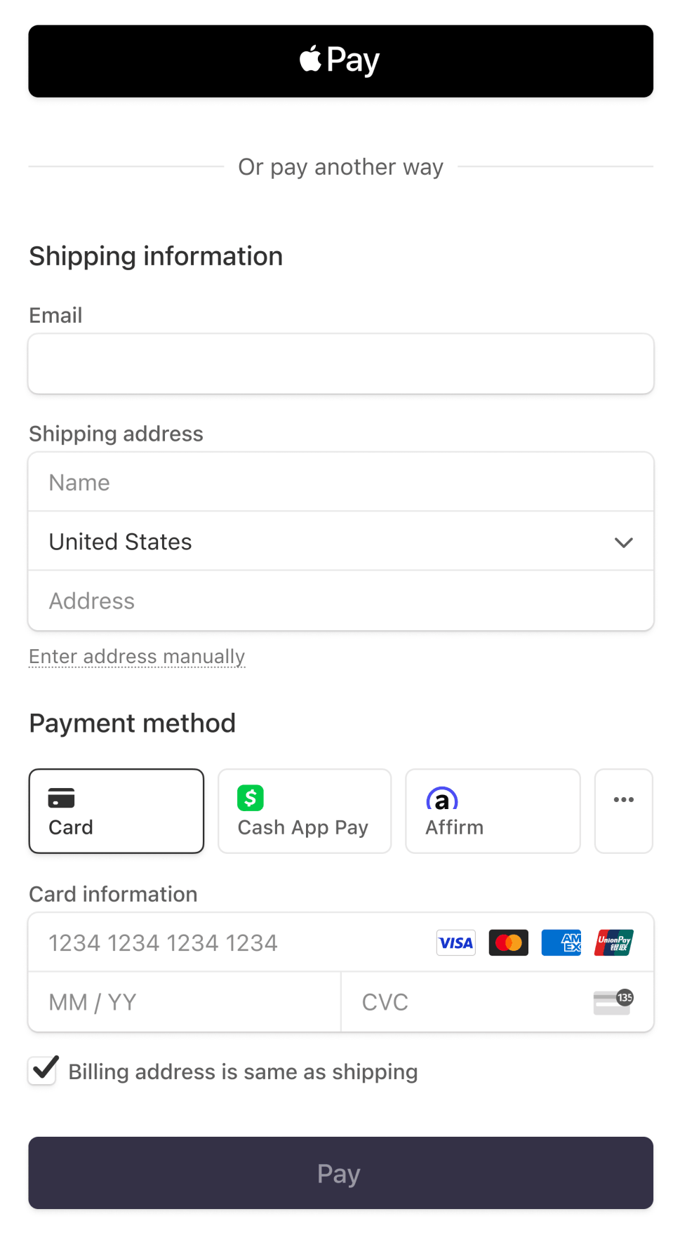 Stripe hosted payment page
