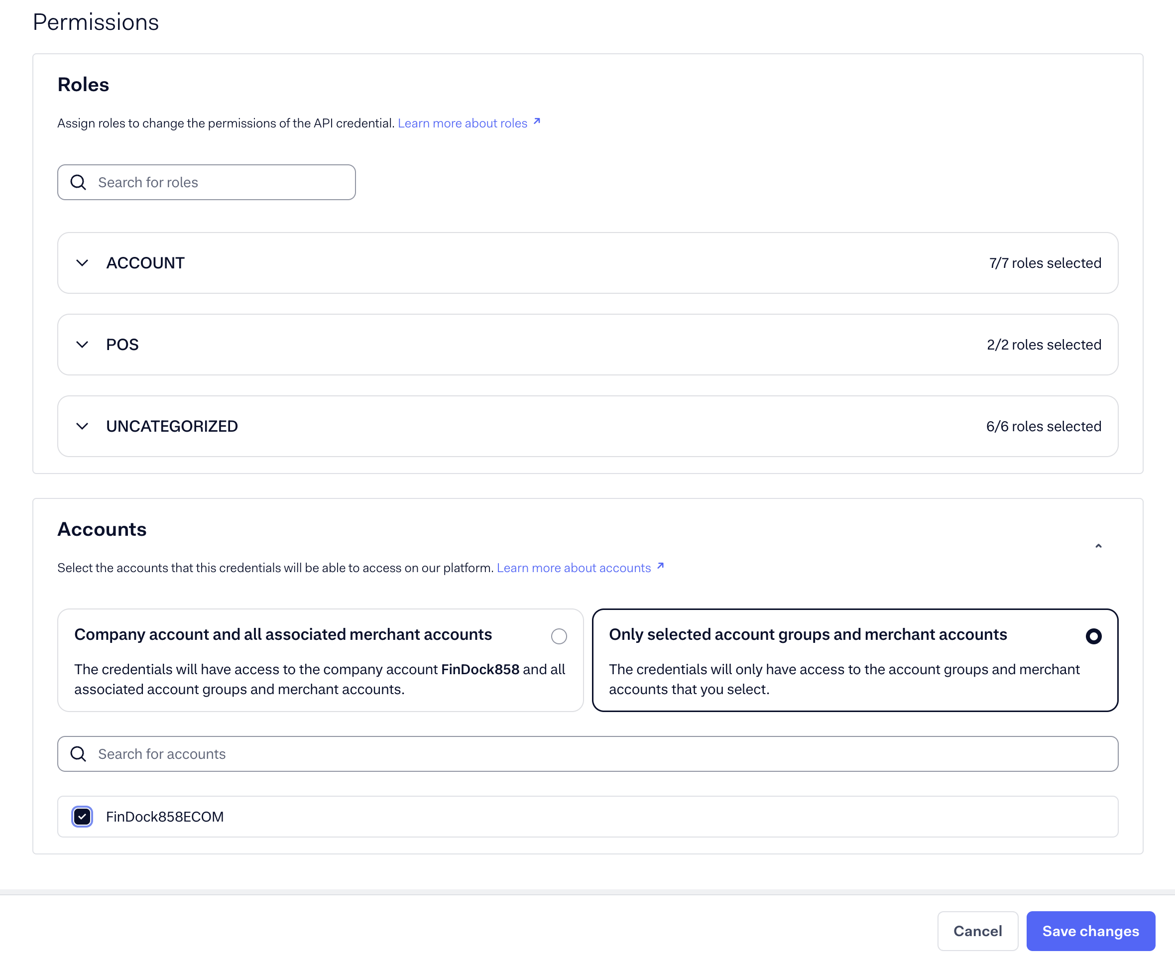 Adyen account assignment