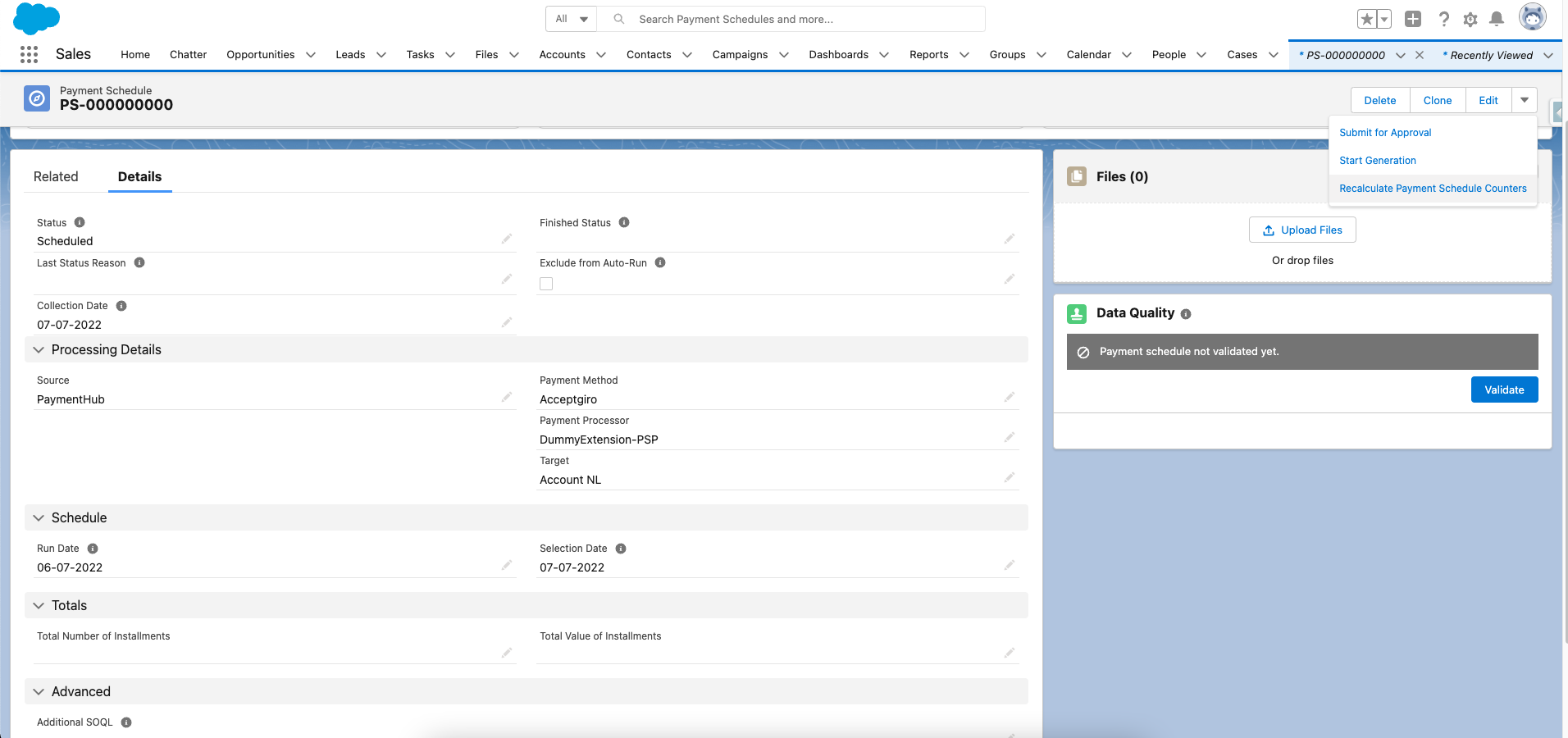 New summary fields on Payment Schedule