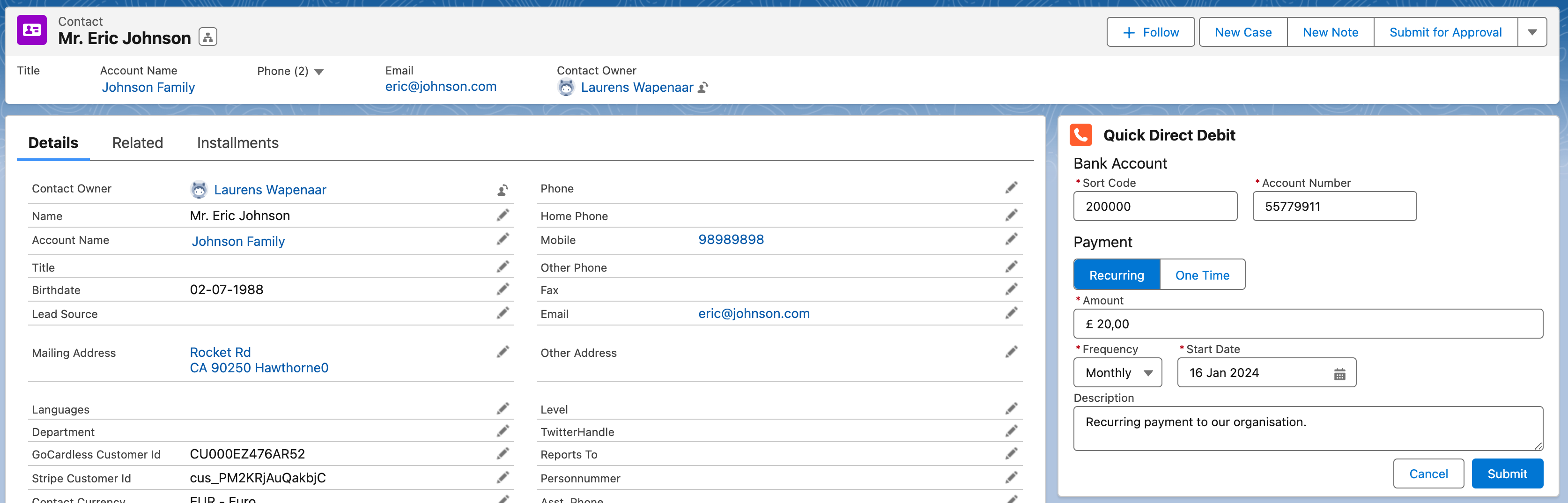 GoCardless Quick Direct Debit