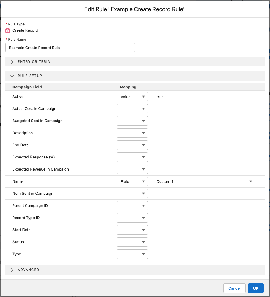Guided Matching Create Record