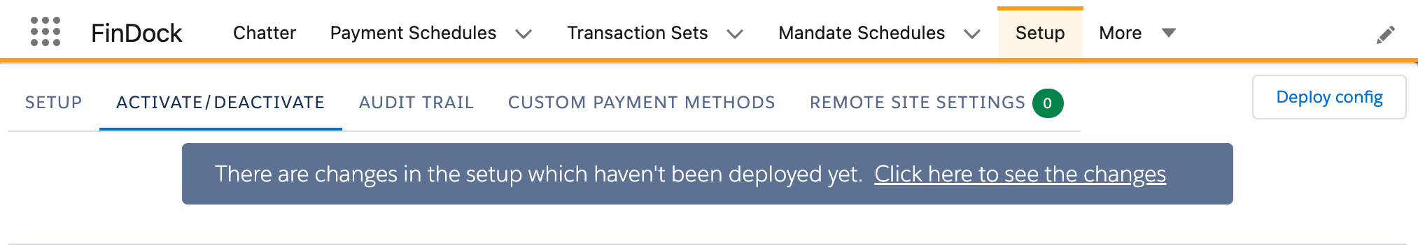 Deploying configuration notification