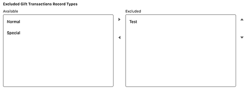 Excluded Gift Transaction Record Types