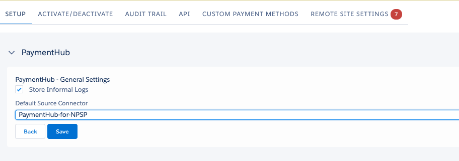 Default Source Connector setting