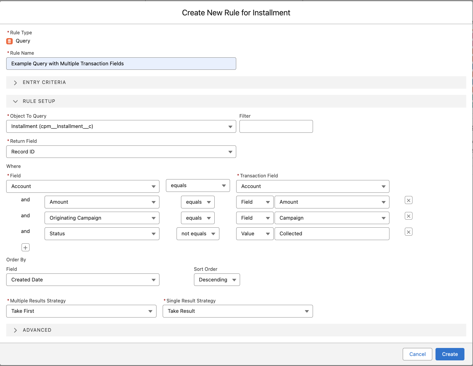 Guided Matching Query rule type