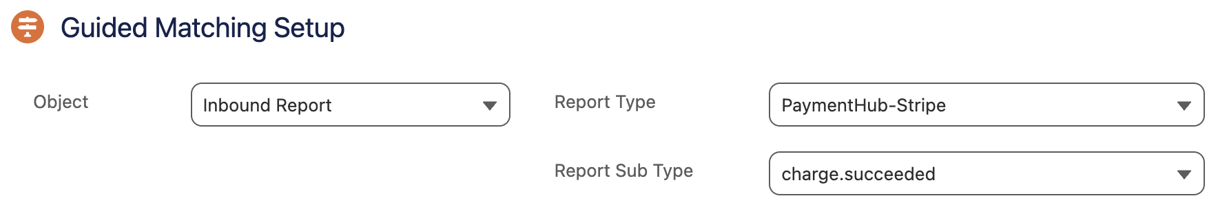 Guided Matching Setup for charge.succeeded