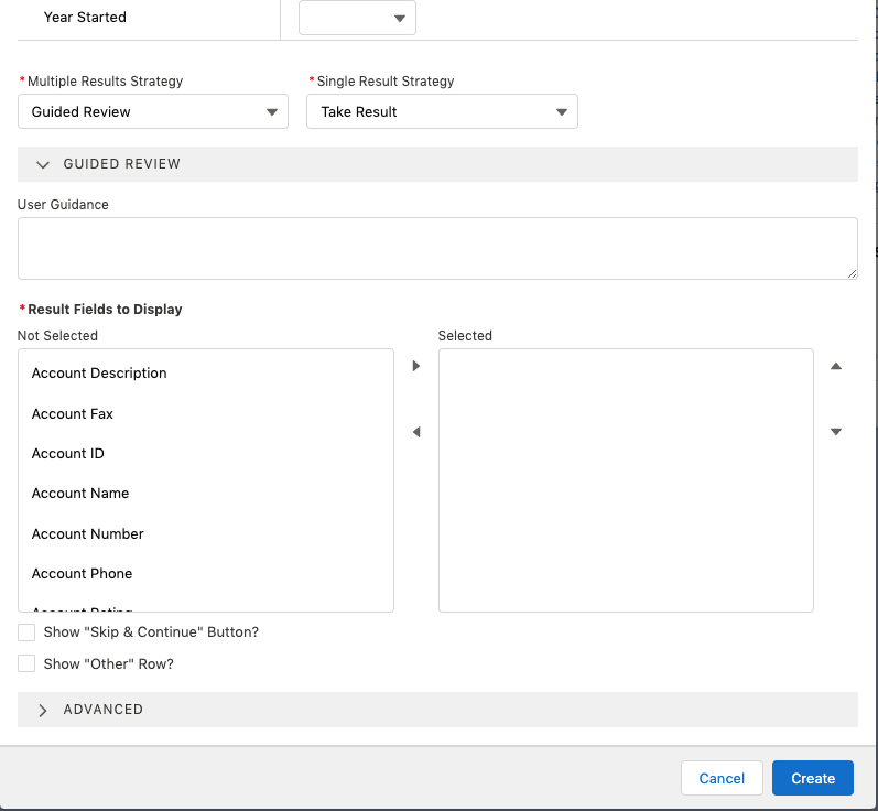 Find Duplicate rule setup settings