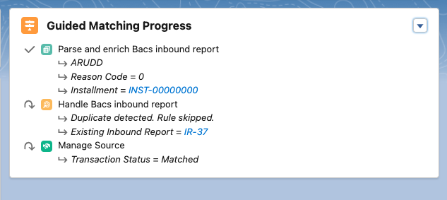 Guided Matching Bacs duplicate check