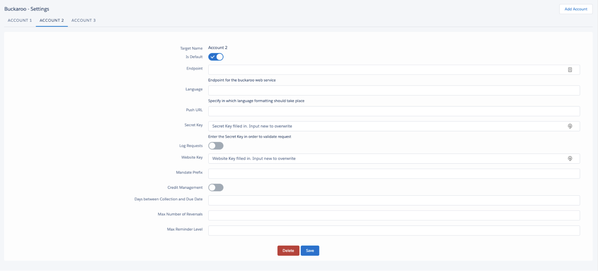 Add new accounts for a Multi-Merchant PSP