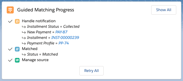 Guided Matching Notification steps