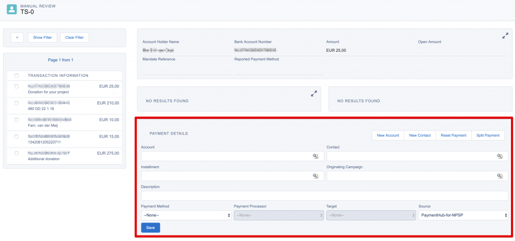 General payment details