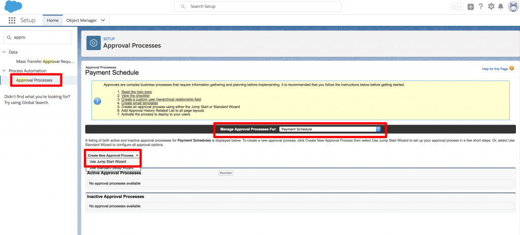 Create approval process