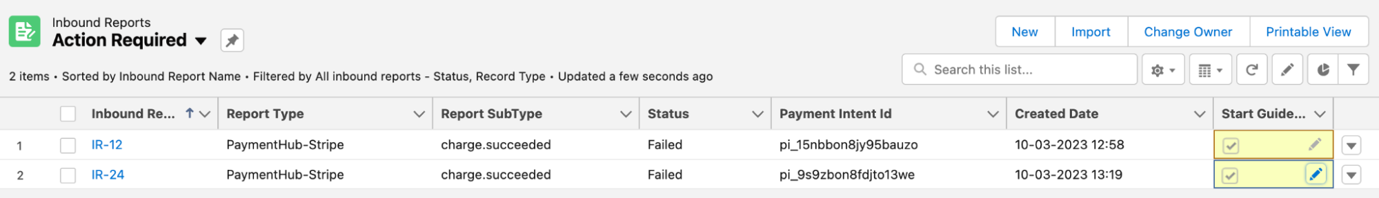 Mark inbound reports for re-processing
