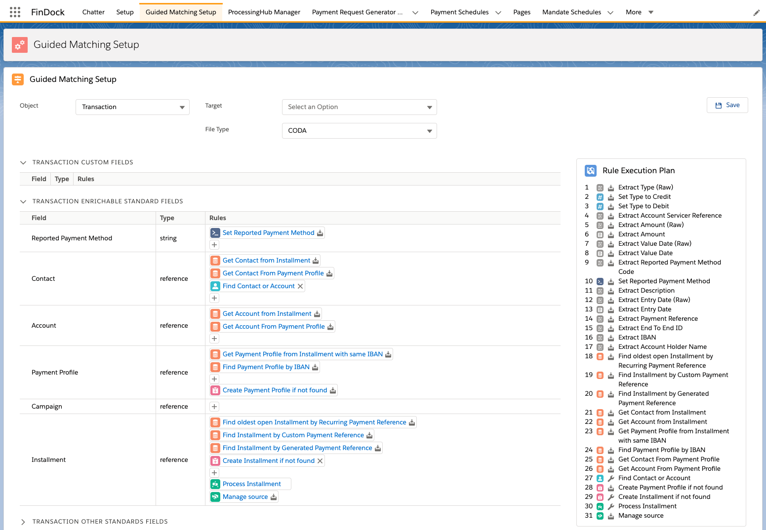 CODA Guided matching rule setup