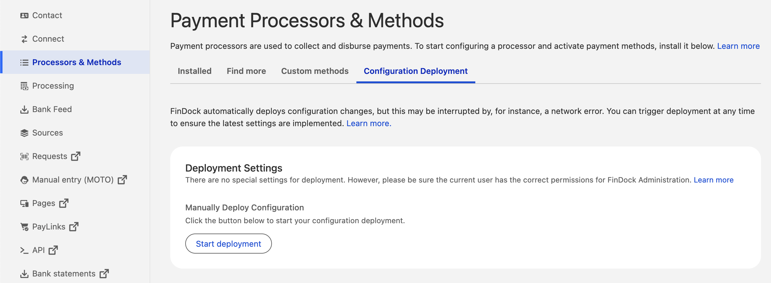 Manual configuration deployment