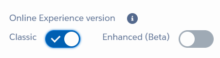 Toggles for classic or enhanced version of payment extension