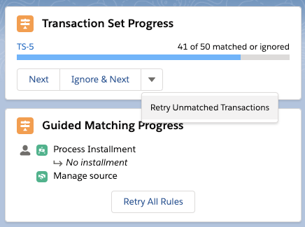 Transaction Set Progress component
