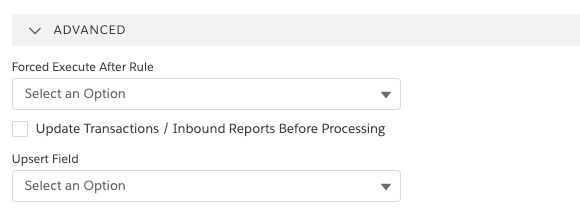 Guided Matching Create Record advanced options