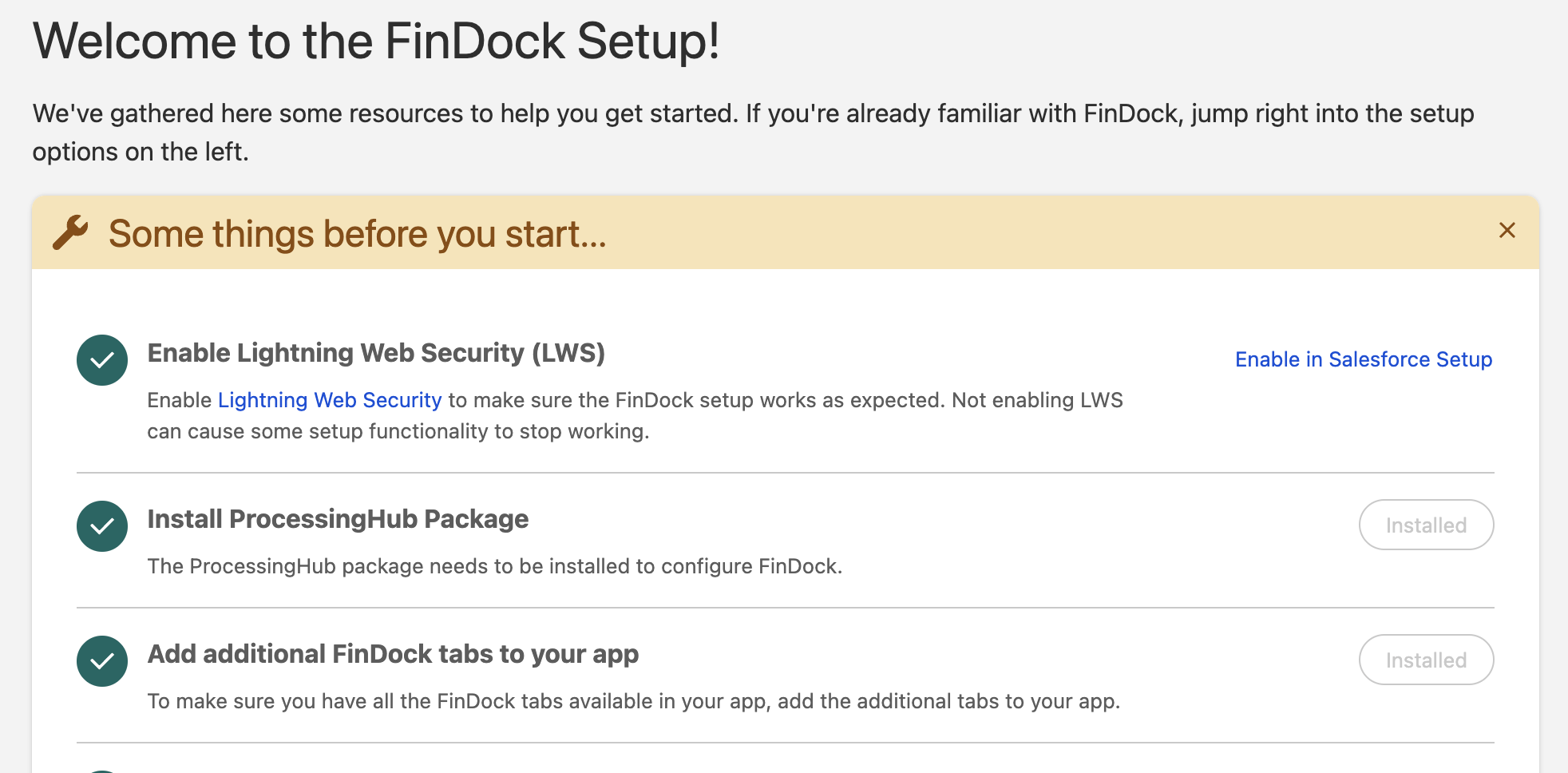 New tabs install through FinDock Setup