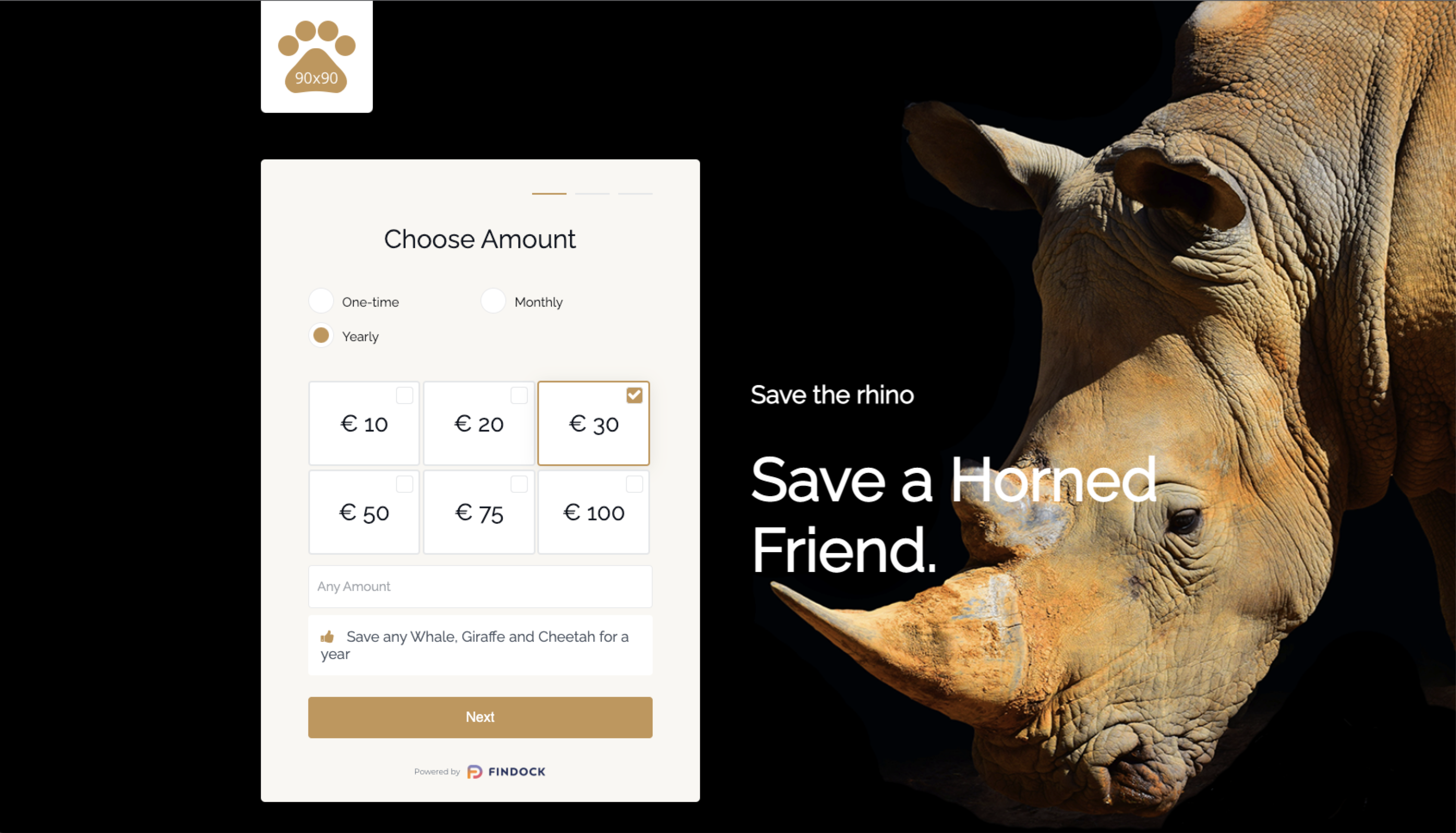 Yearly frequency and six donation presents