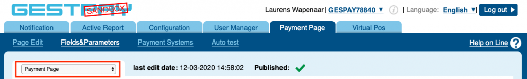 Axerve setup Payment Page