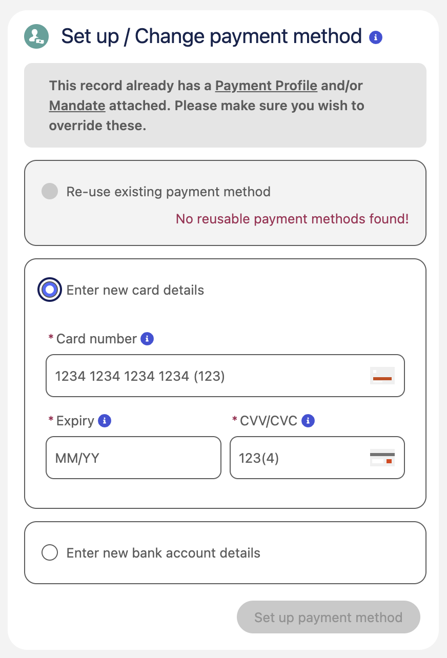 Recurring card payment with MOTO