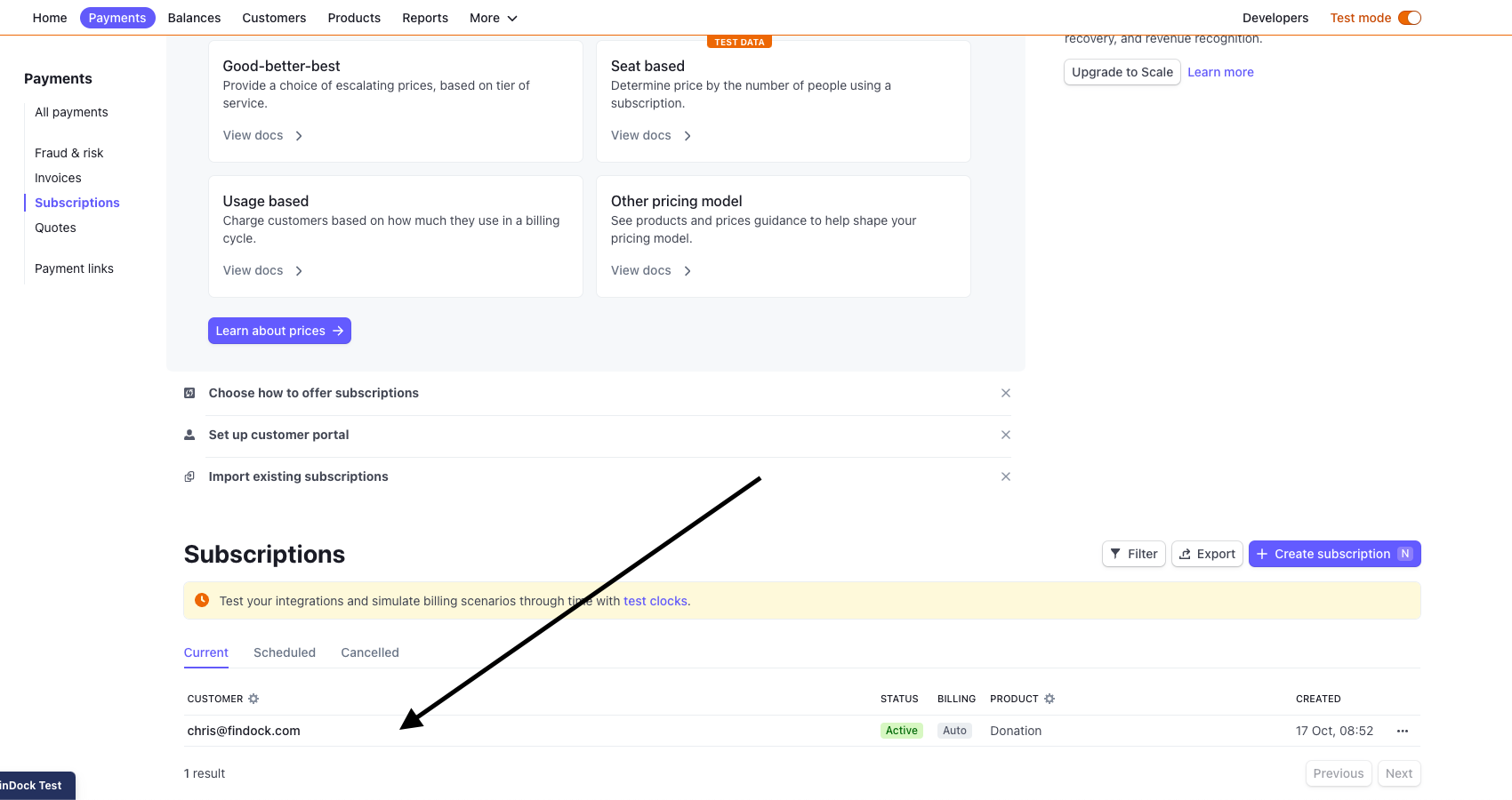 Stripe subscriptions