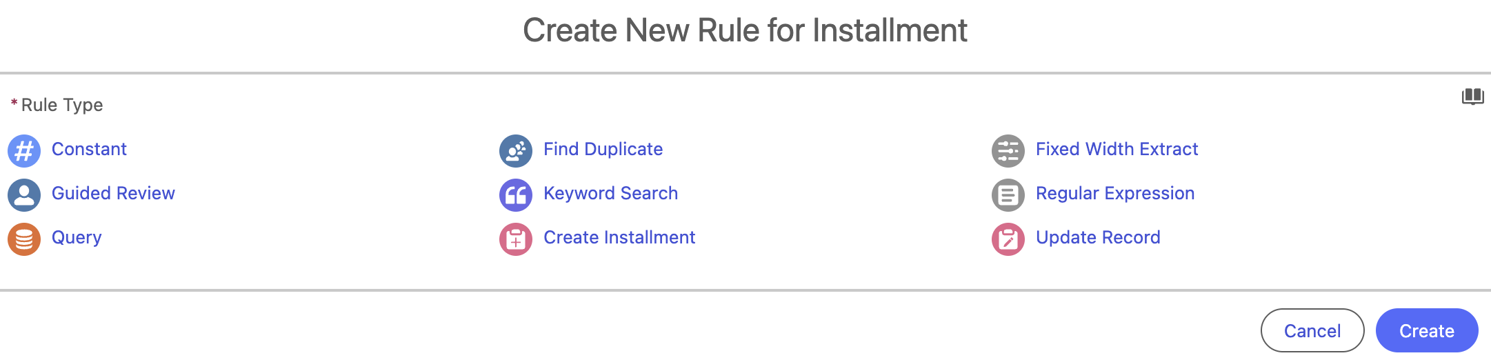 Guided Matching Setup Update Record