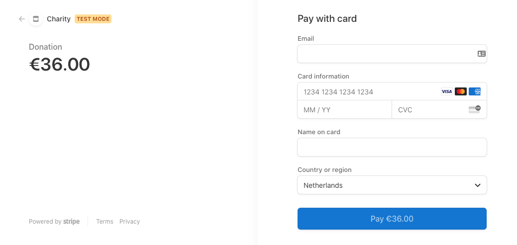 Stipe Payment Page