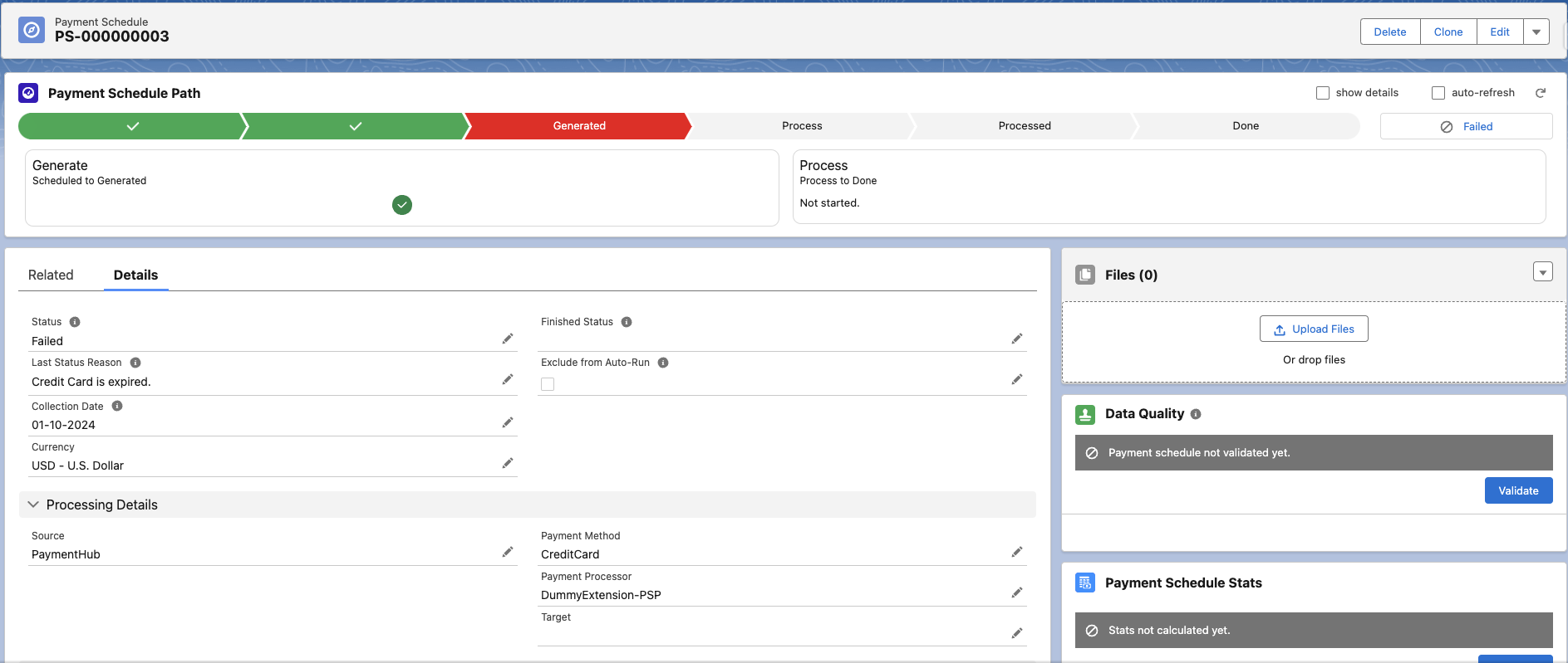 Tracking Payment Schedule with path