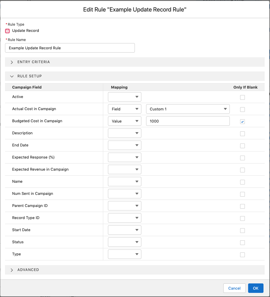 Guided Matching update record
