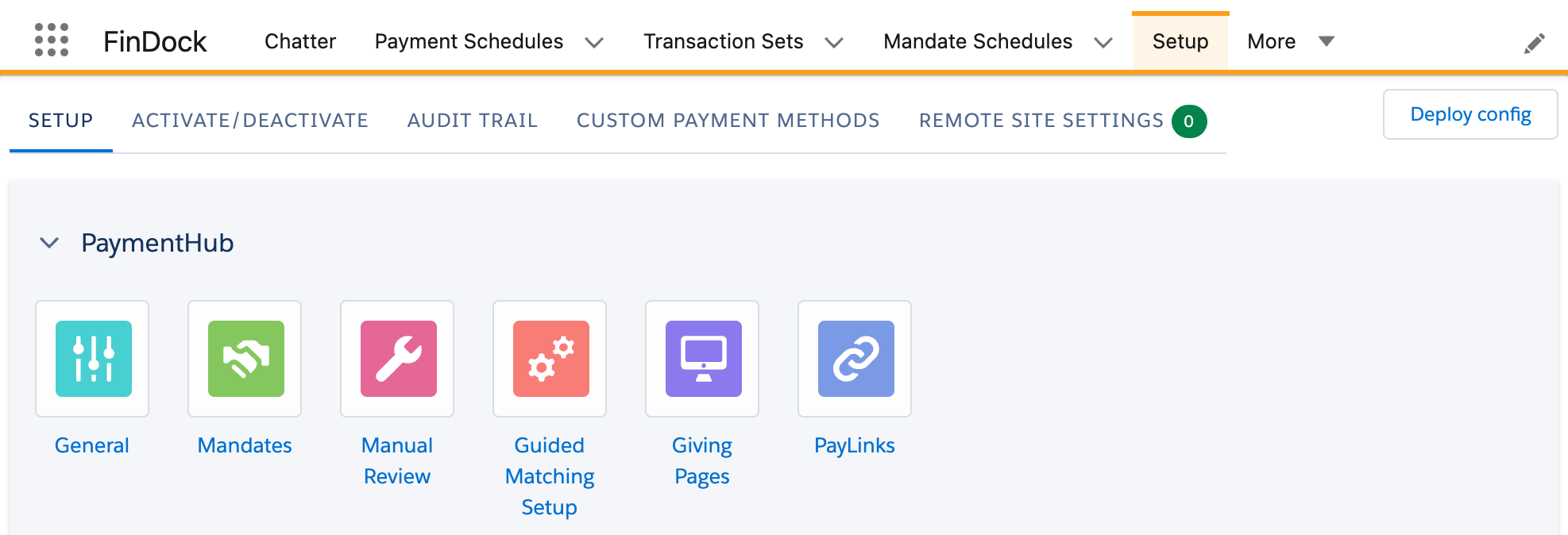 Deploy Config button