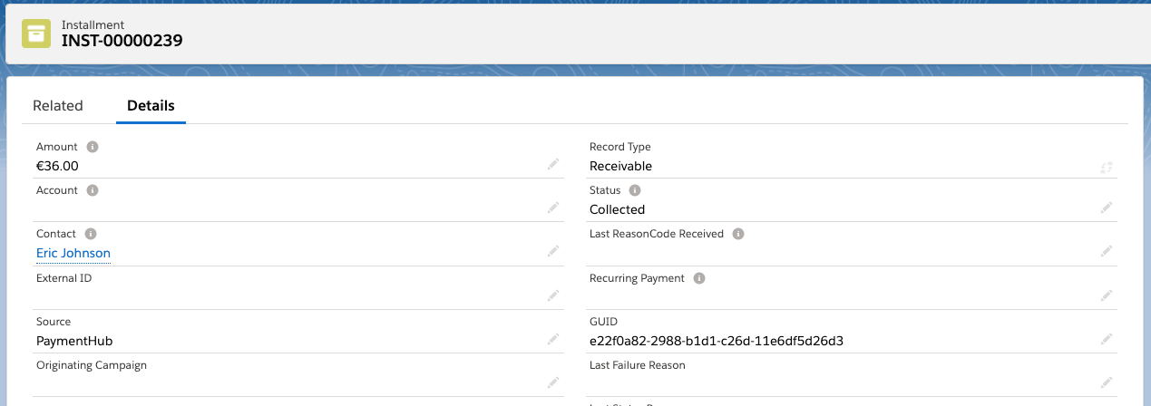 Installment Collected