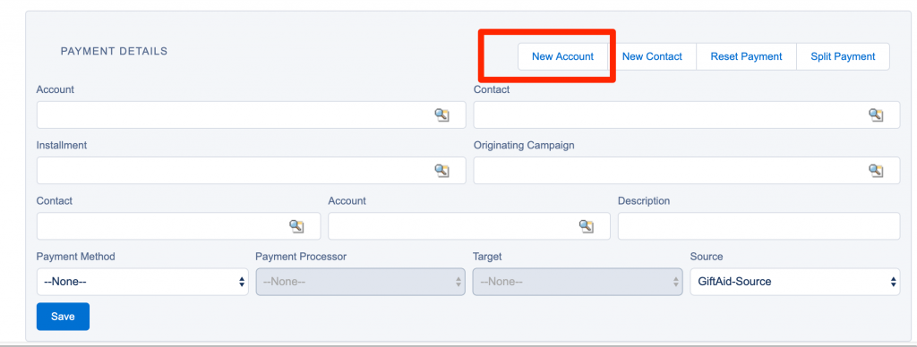 Account fieldset