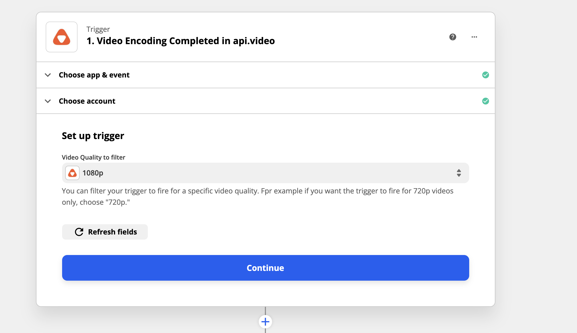 Setting up a Video Encoding Completed trigger using the api.video Zapier plugin