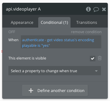 Setting up a conditional action