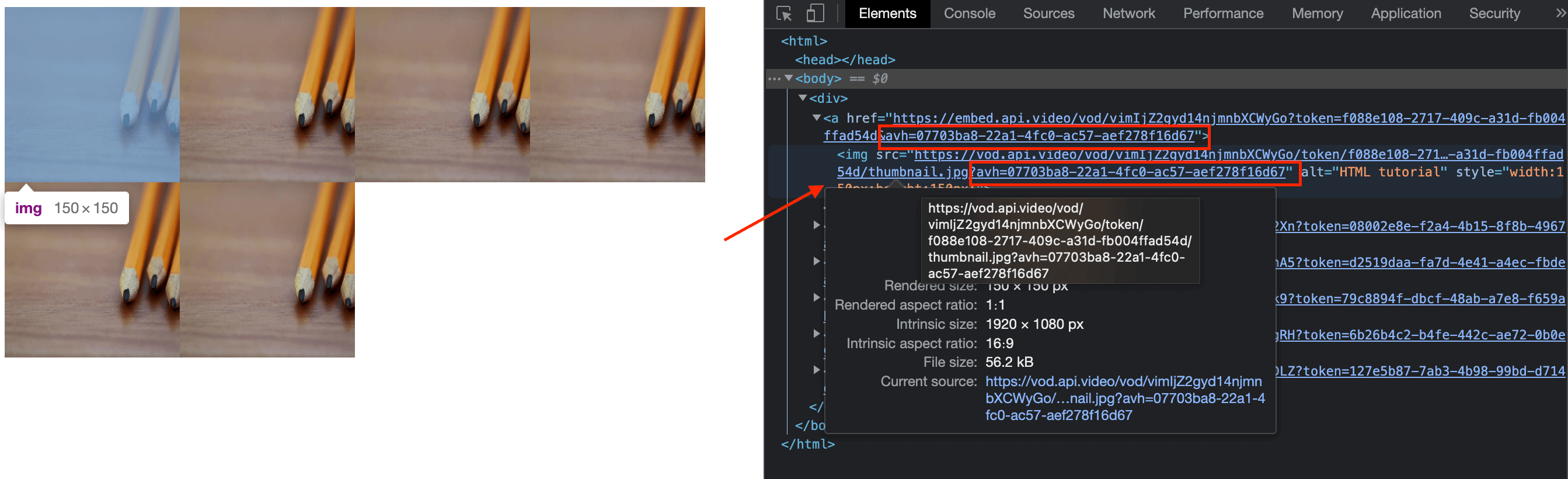 Grabbing the avh parameter for a private video