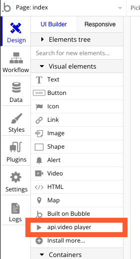 Adding the api.video player element