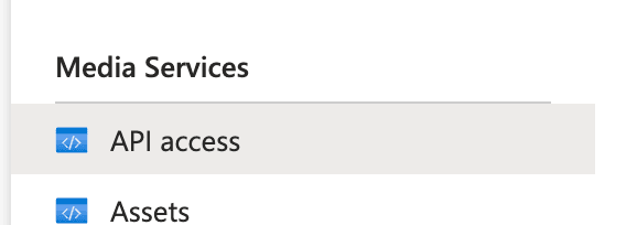 Selecting API Access for media services