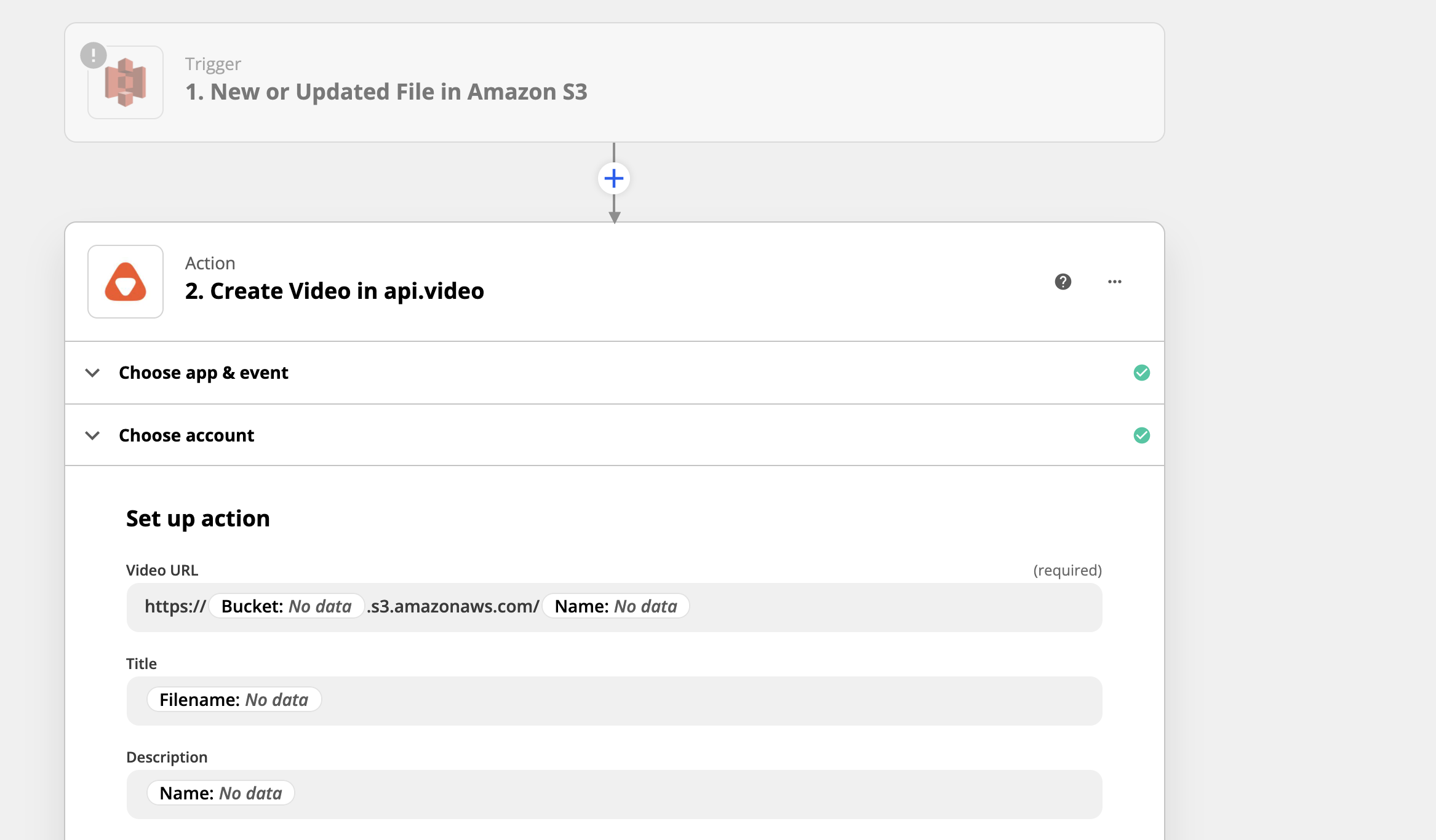 Setting up a Create Video trigger using the api.video Zapier plugin
