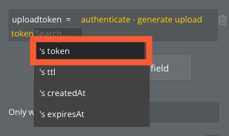 Selecting the token attribute from the API response